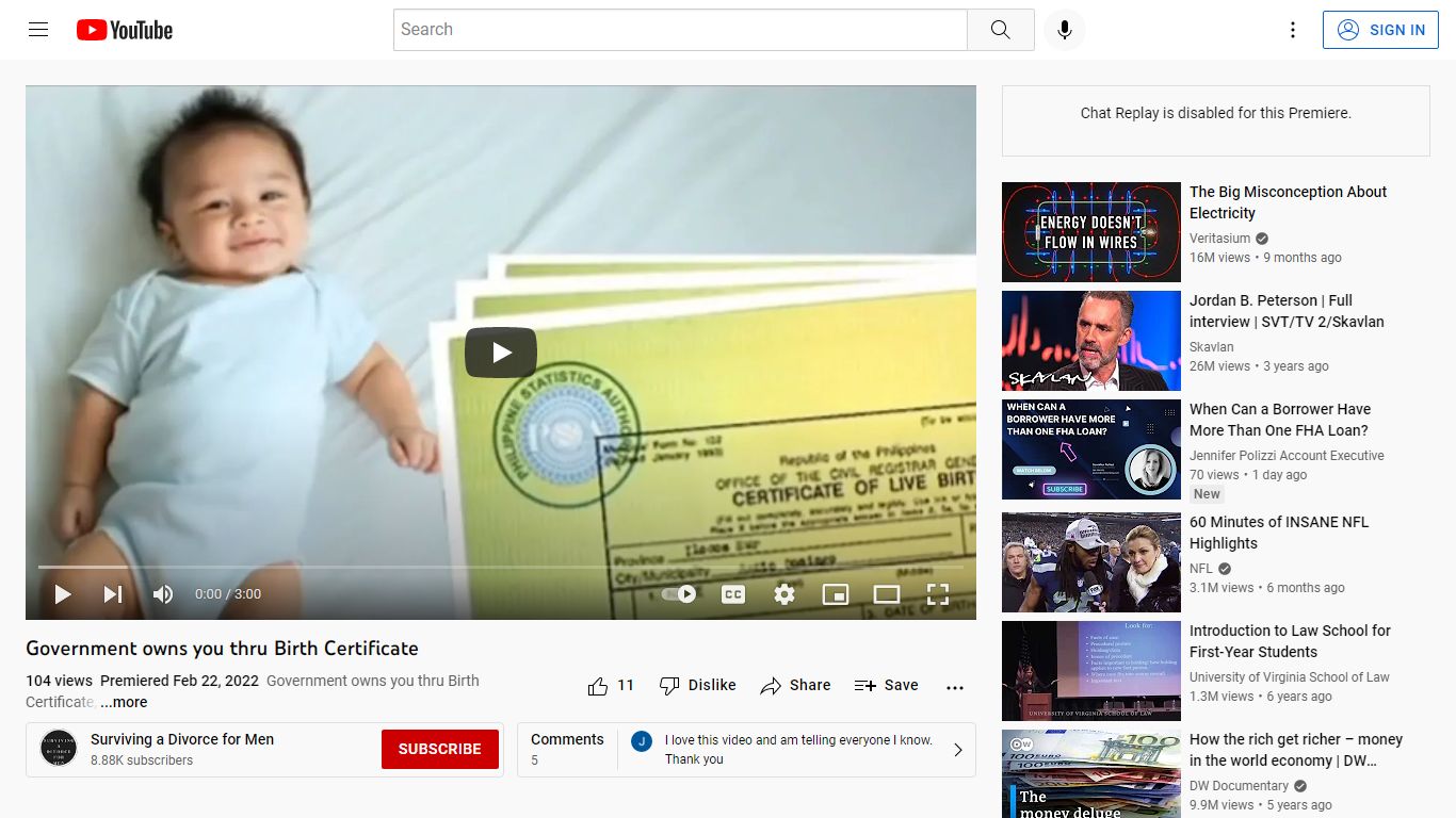 Government owns you thru Birth Certificate - YouTube
